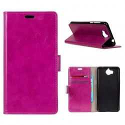 Huawei Y6(2017) PU Leather Wallet Case Purple